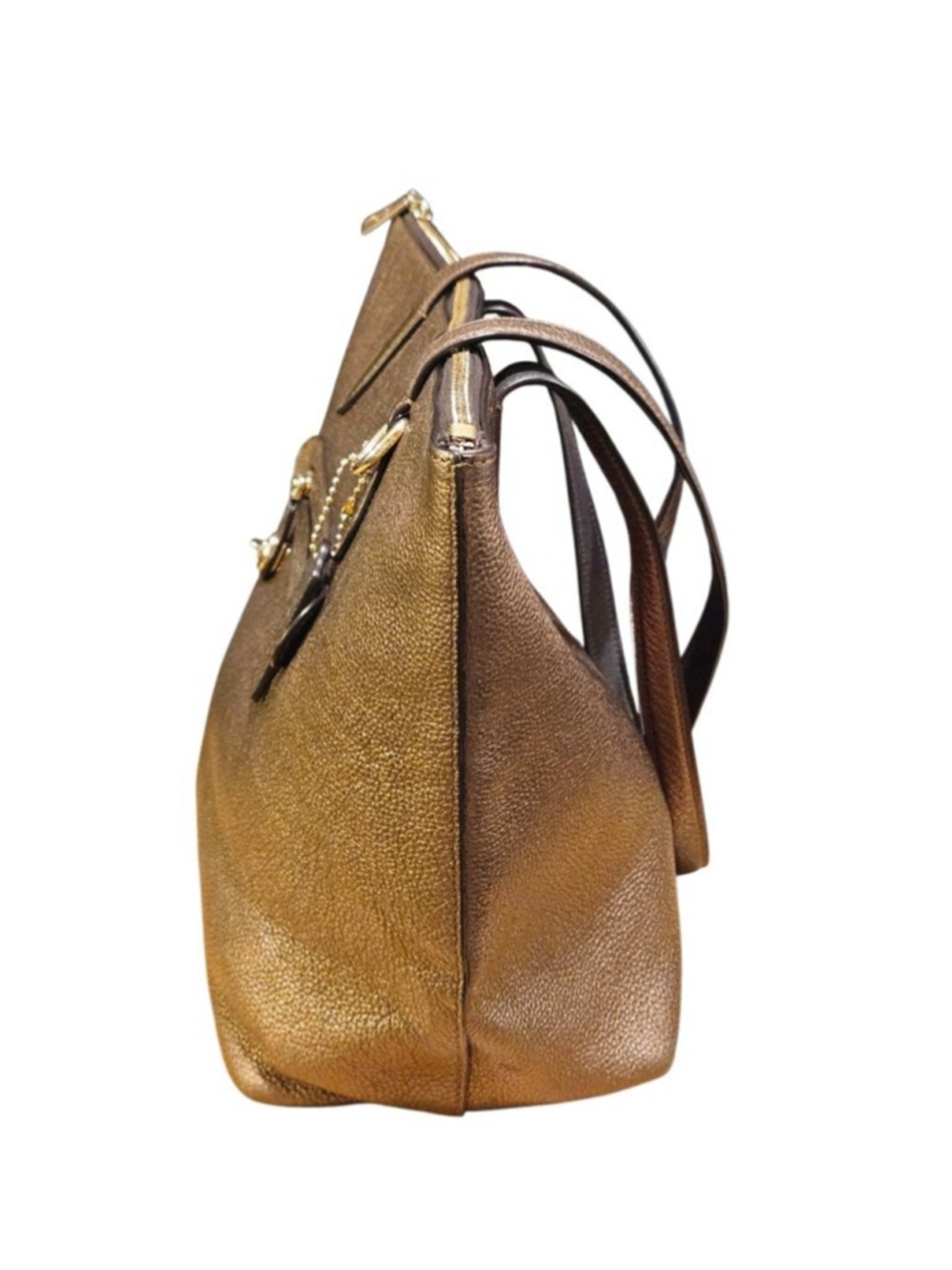 Coach Bronze Leather Tote Bag One Size - Picture 9 of 16